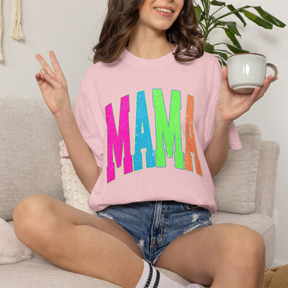 Mama Colorblock T-Shirt — Bright Retro Mama Graphic Tee for Mothers' Day & Everyday