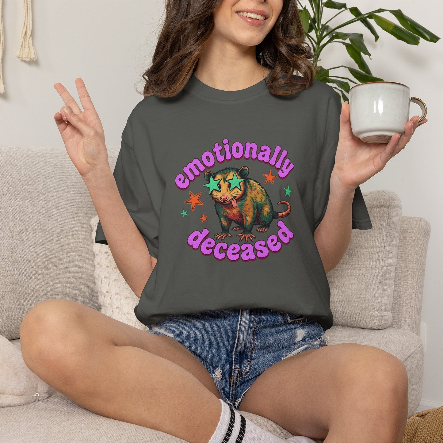 Emotionally Deceased T-Shirt — Vintage Cat Graphic Tee