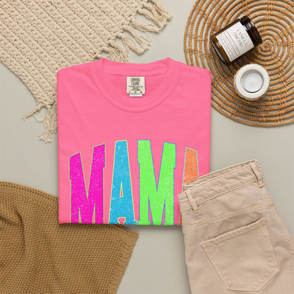 Mama Colorblock T-Shirt — Bright Retro Mama Graphic Tee for Mothers' Day & Everyday