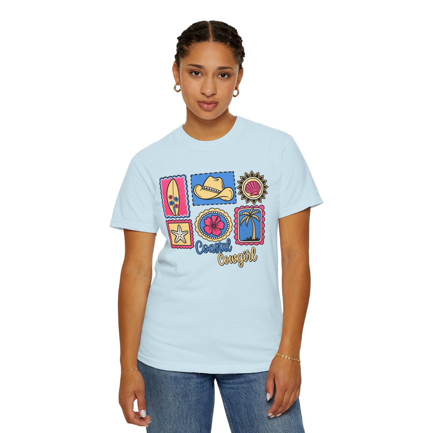 Coastal Cowgirl Graphic T-Shirt — Retro Beach Icons Tee