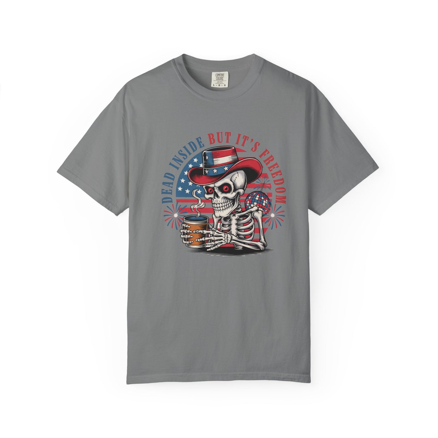 Patriotic Skeleton 'Dead Inside But It's Freedom' T-Shirt