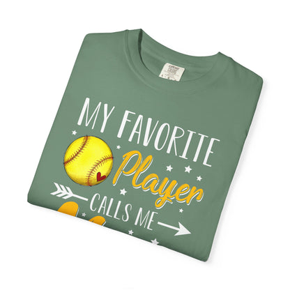 Softball Mom T-Shirt – “My Favorite Player Calls Me Mom” Graphic Tee
