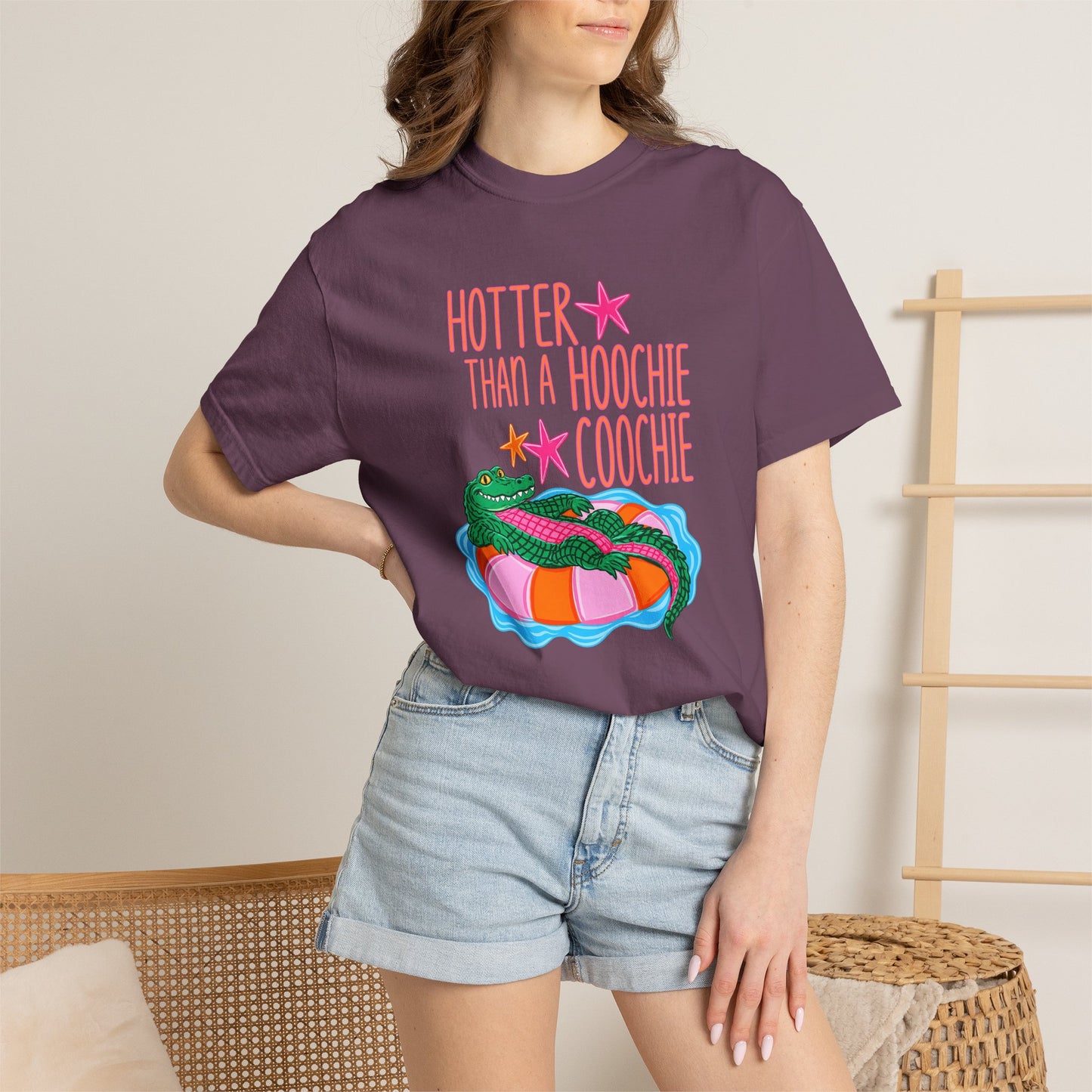T-Shirt — "Hotter Than a Hoochie Coochie" Gator Pool Graphic Tee