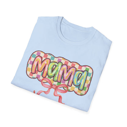 Mama Balloon Graphic Tee — Colorful Pastel Celebration Shirt for Moms