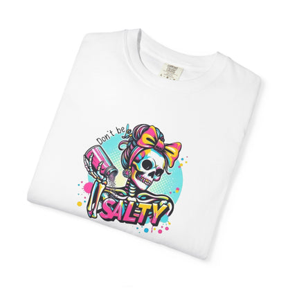 Salty Skull Graphic T-Shirt — Retro Neon Kawaii Skull Tee