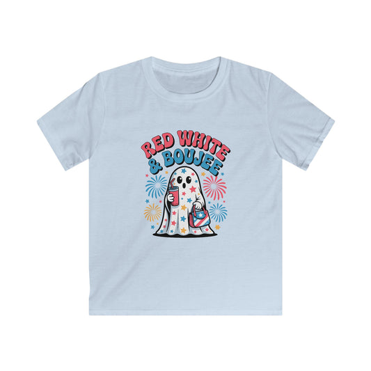 Kids Tee — "Red White & Boujee" Patriotic Ghost Shirt (4th of July)