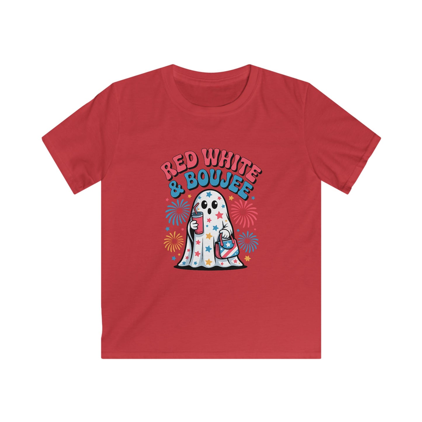 Kids Tee — "Red White & Boujee" Patriotic Ghost Shirt (4th of July)