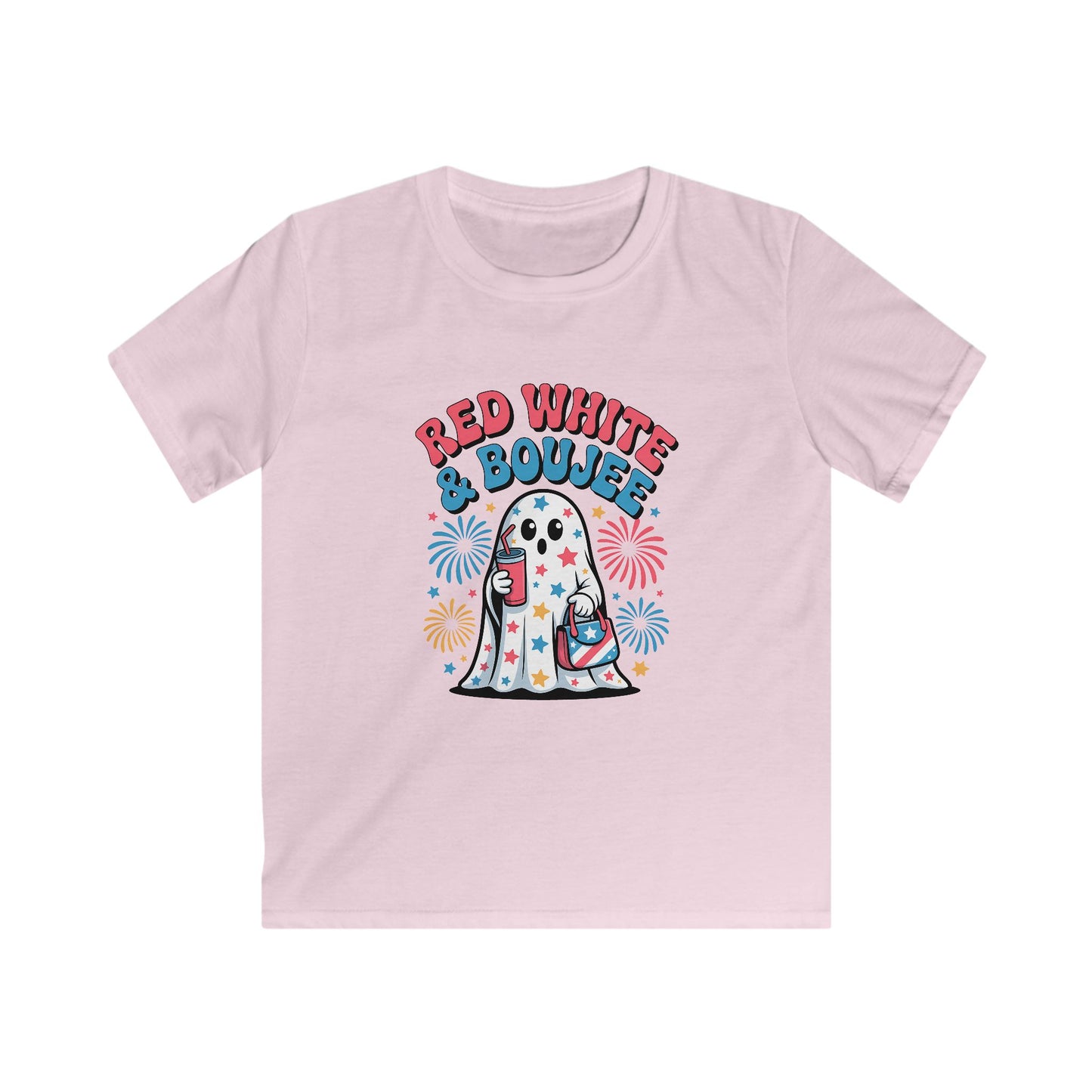 Kids Tee — "Red White & Boujee" Patriotic Ghost Shirt (4th of July)