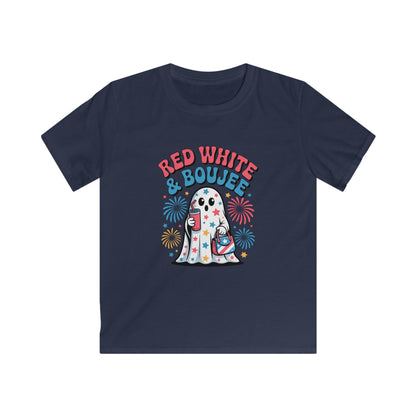 Kids Tee — "Red White & Boujee" Patriotic Ghost Shirt (4th of July)