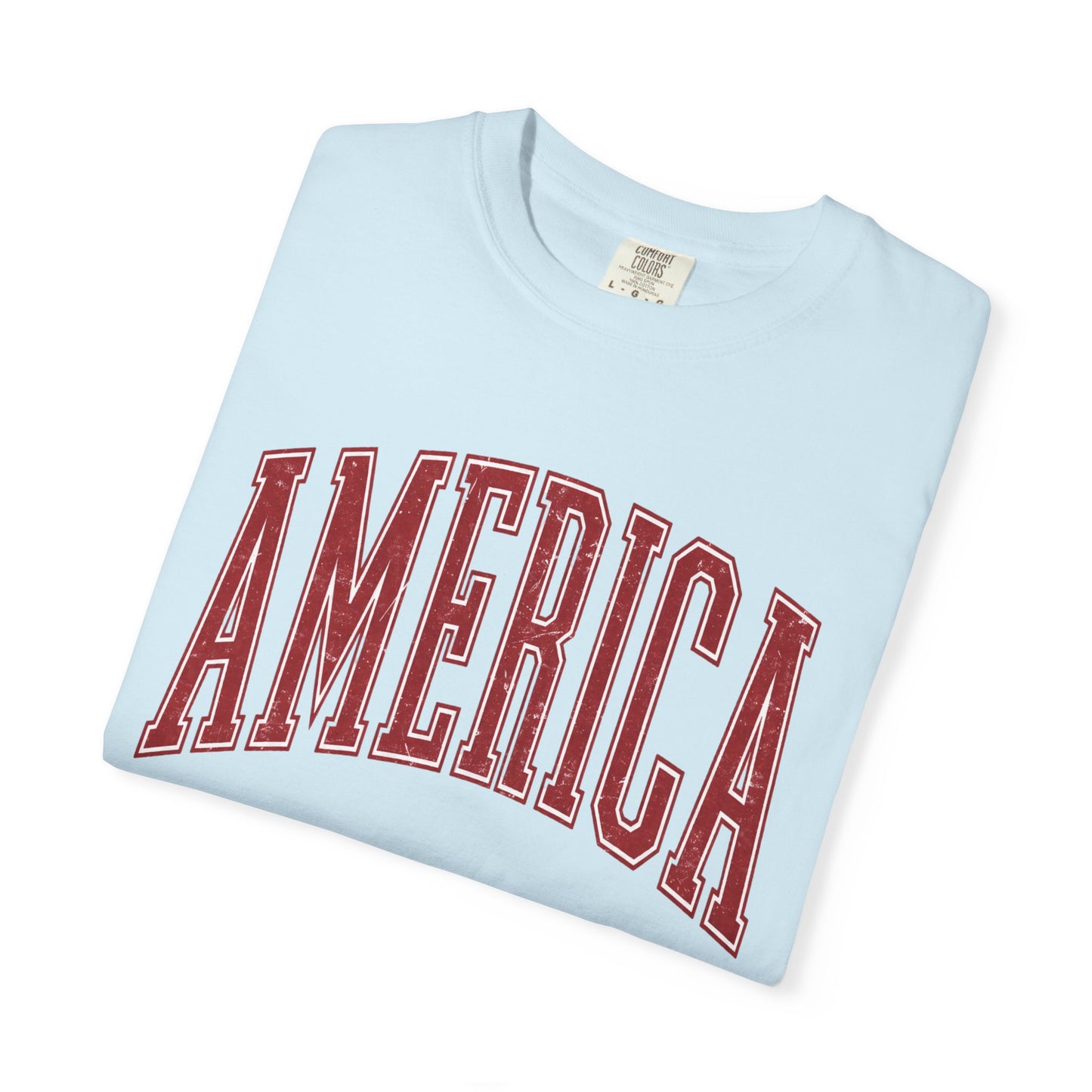 America Graphic T‑Shirt — Vintage Collegiate Patriotic Tee