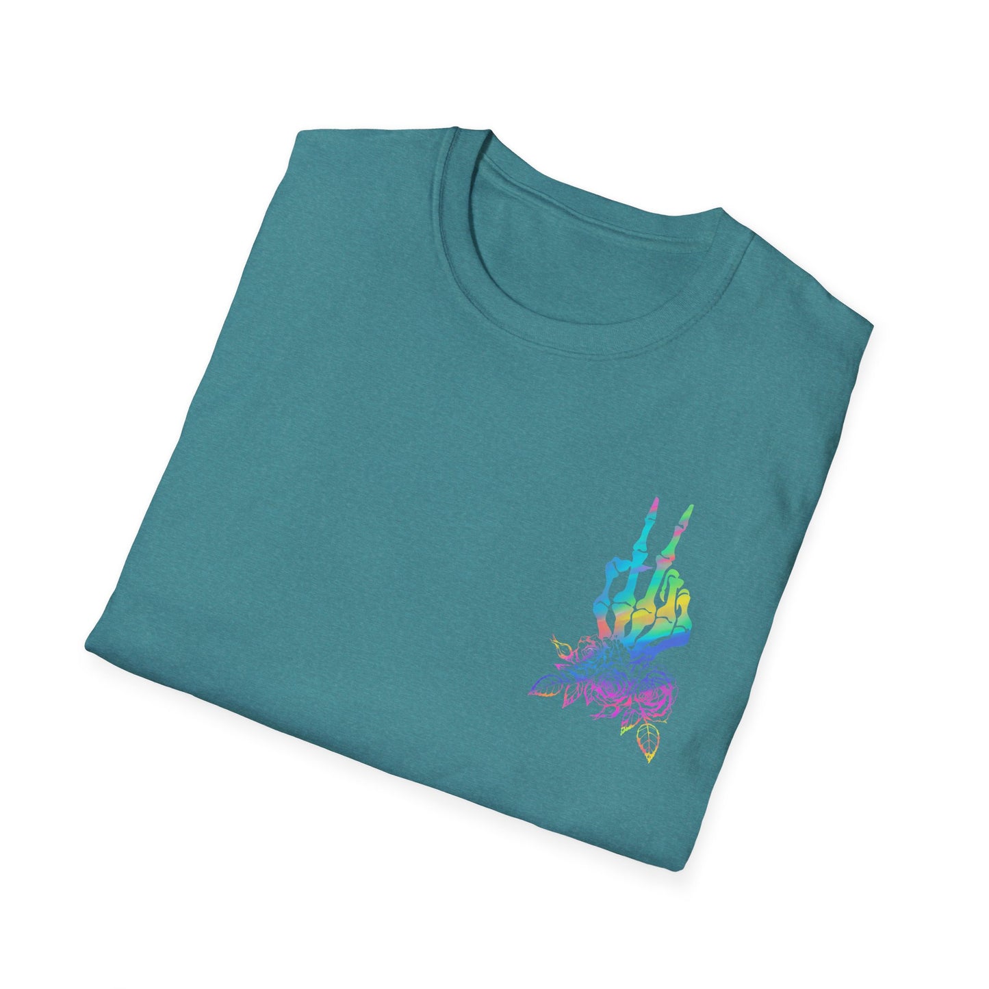 T-Shirt — 'On My Husband's Last Nerve' Rainbow Skeleton Graphic Tee