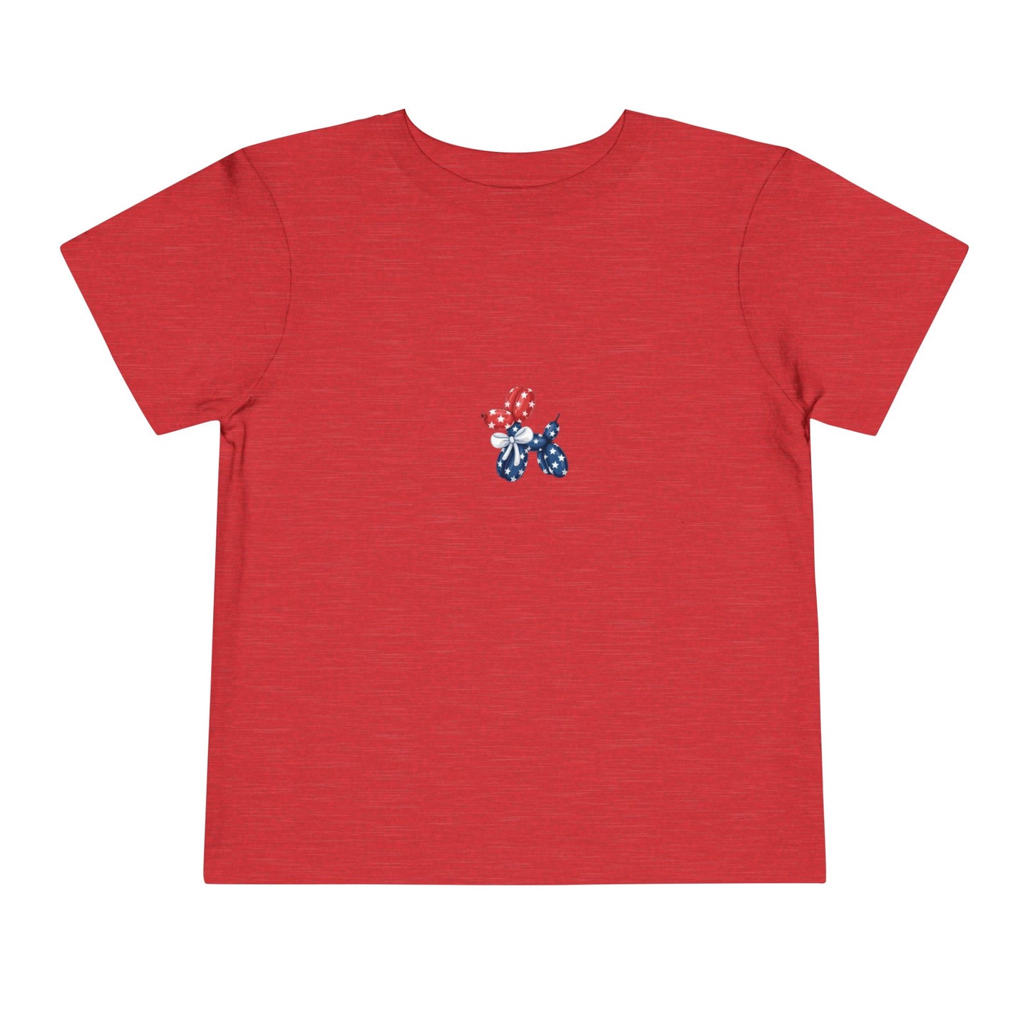 Toddler Tee - Red & Blue Polka Dot Puppy Graphic (Cute Patriotic Baby Shirt)