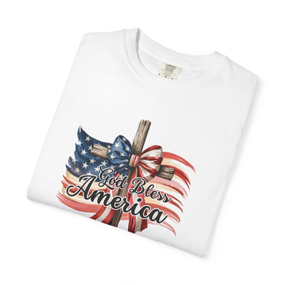 God Bless America Flag & Cross T-Shirt