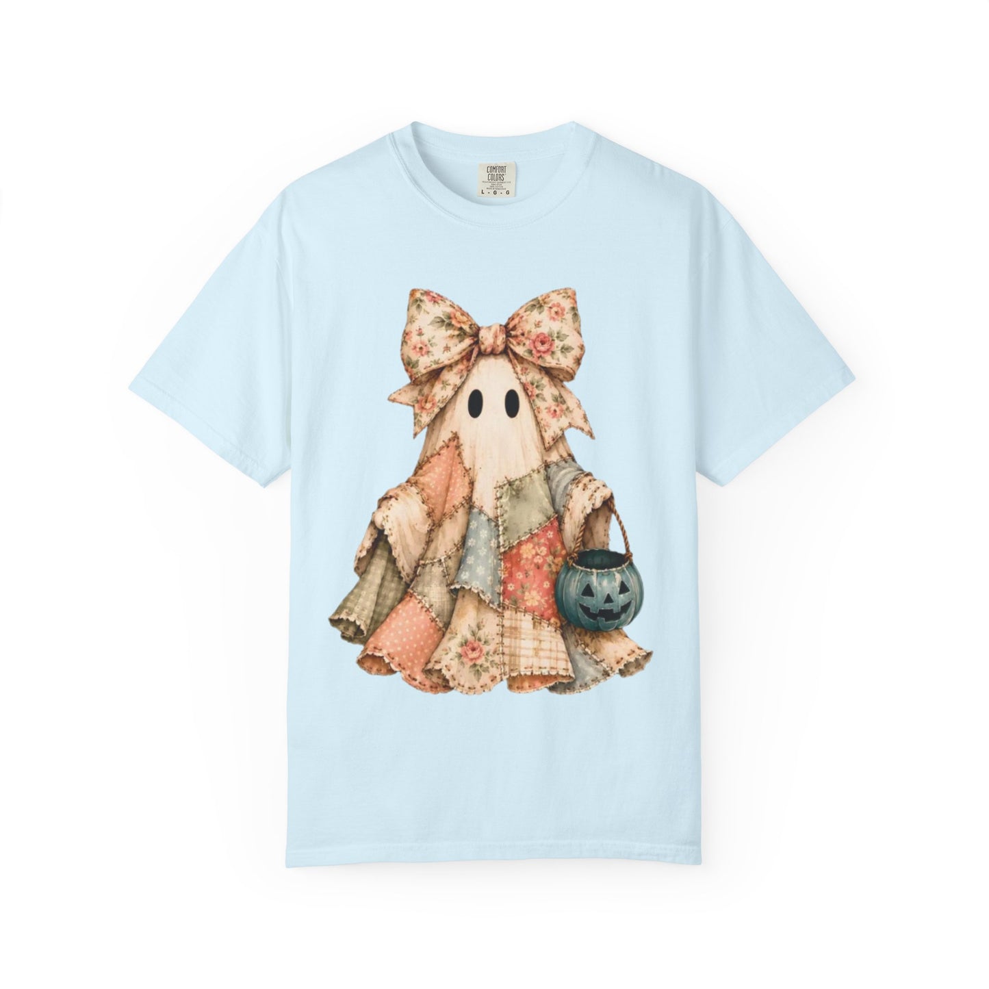 Halloween Patchwork Ghost T-Shirt — Cute Vintage Trick-or-Treat Tee