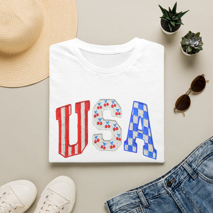 USA Graphic T-Shirt — Red White & Blue Patriotic 4th of July Tee
