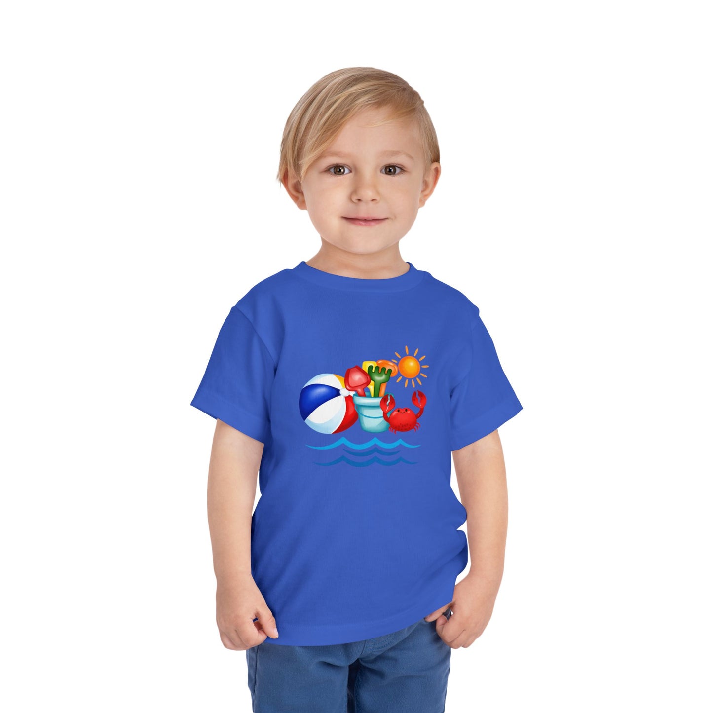 Toddler Tee — Colorful Beach Crab & Sand Pail Summer Shirt