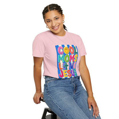 Cool Moms Love Jesus T-Shirt — Colorful Retro Christian Graphic Tee