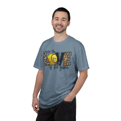 Love of the Game Softball T-Shirt — Leopard Print Tennis Ball Design