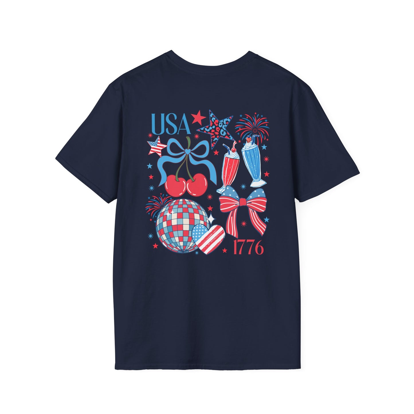 Patriotic Cherry T-Shirt — USA 1776 Fourth of July Graphic Tee