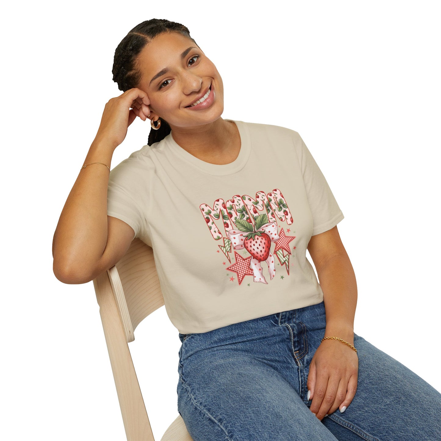 Strawberry Vibes T-Shirt — Retro Stars & Heart Graphic