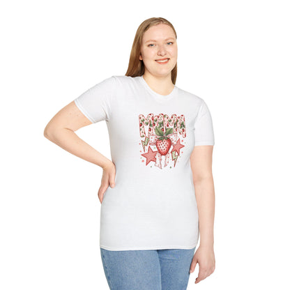 Strawberry Vibes T-Shirt — Retro Stars & Heart Graphic