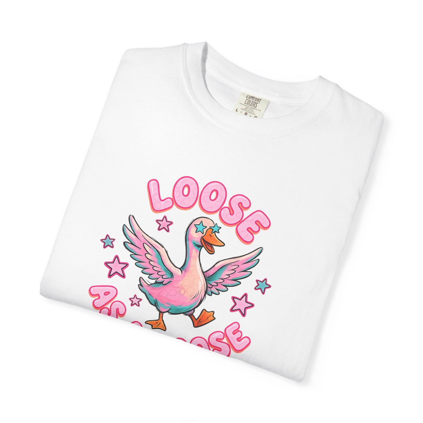 Loose as a Goose T-Shirt — Cute Retro Pink Goose Graphic Tee