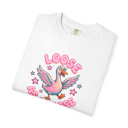 Loose as a Goose T-Shirt — Cute Retro Pink Goose Graphic Tee