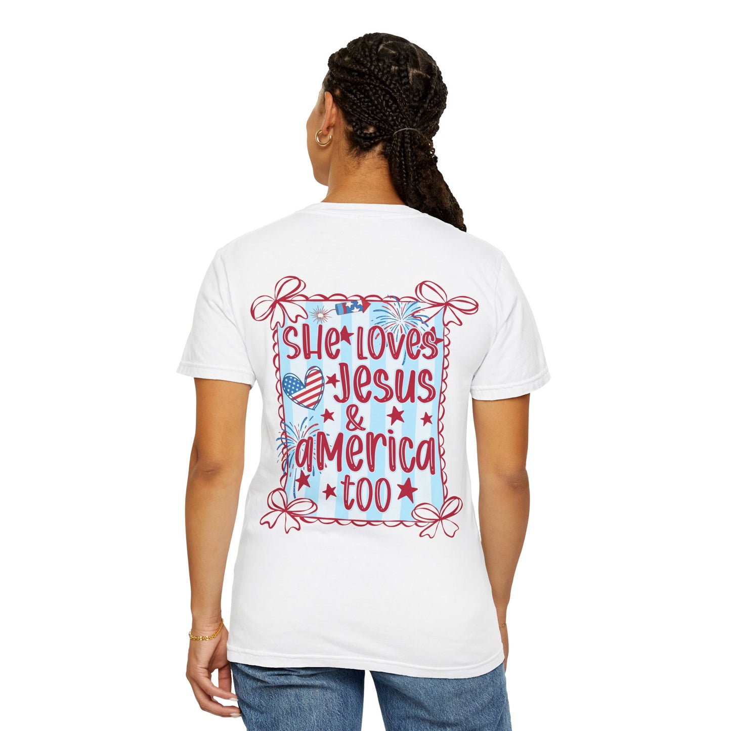 She Loves Jesus & America Too T-Shirt
