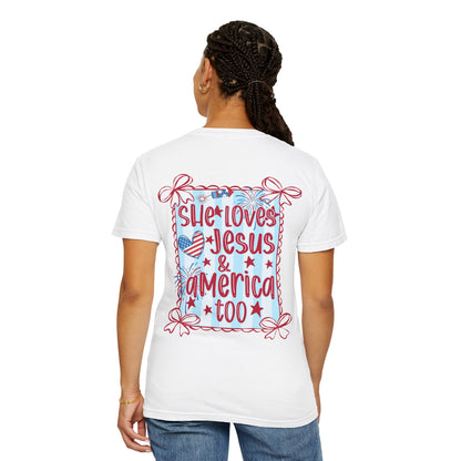She Loves Jesus & America Too T-Shirt