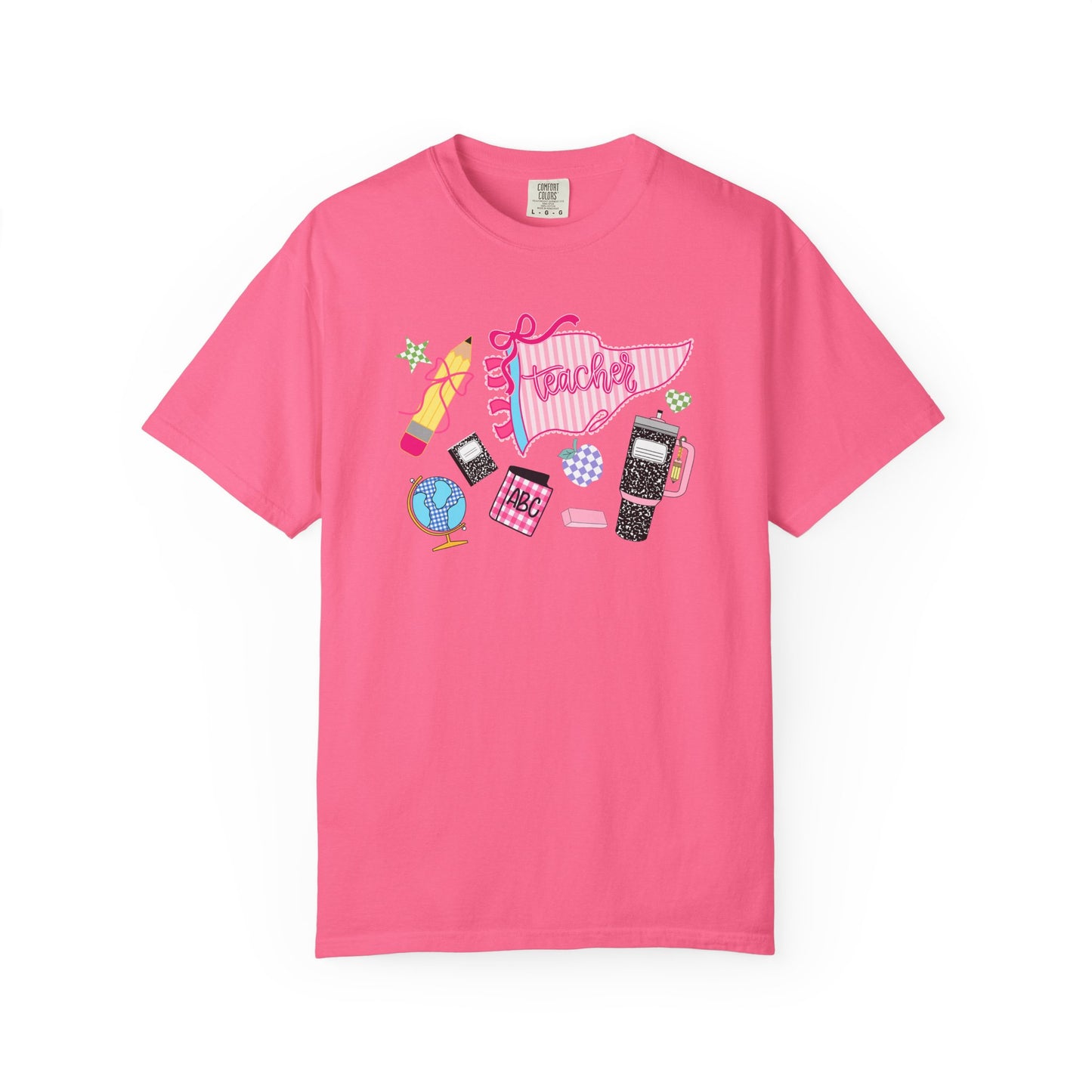 Teacher Essentials T-Shirt — Fun School Supplies Graphic
