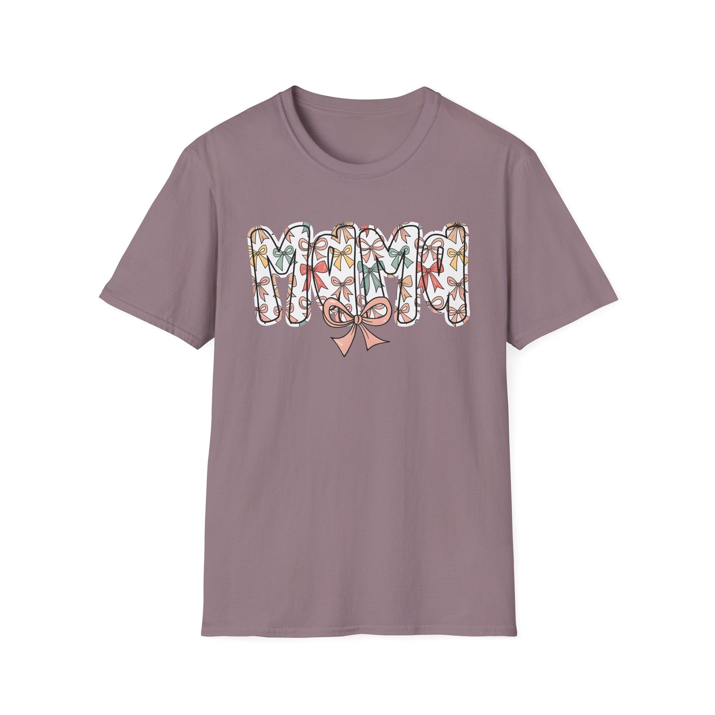 Mama Floral Typography T-Shirt — 'MAMA' Bow Graphic, Cute Mother's Day Gift