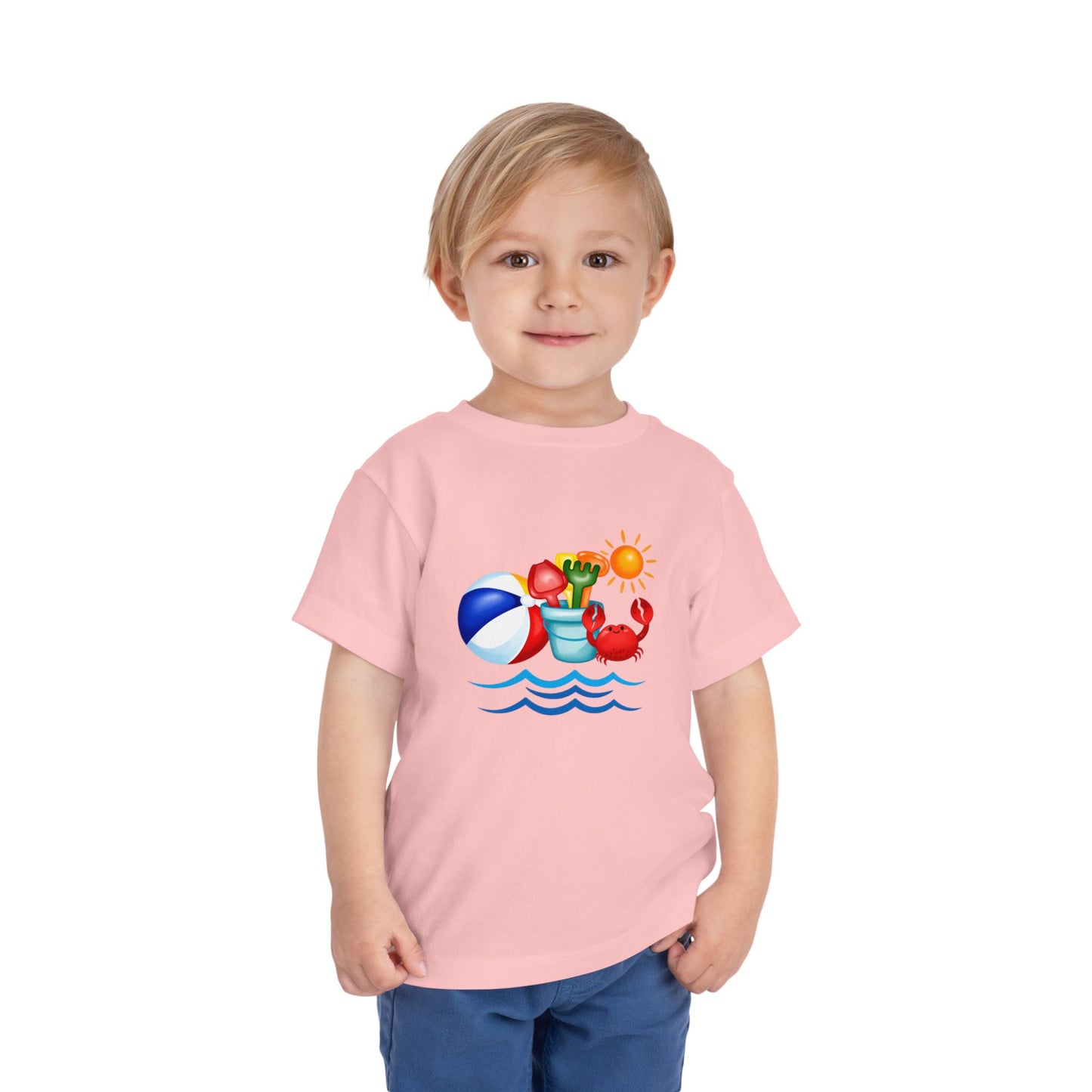 Toddler Tee — Colorful Beach Crab & Sand Pail Summer Shirt