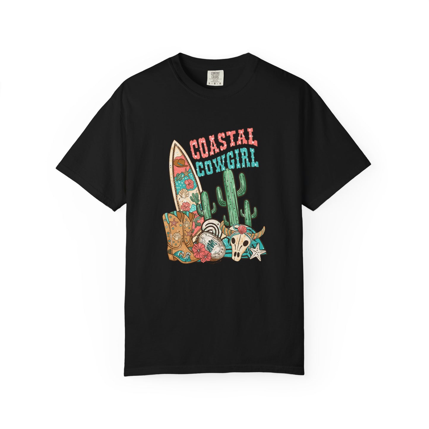 Coastal Cowgirl T-Shirt — Vintage Surf & Cactus Beach Graphic
