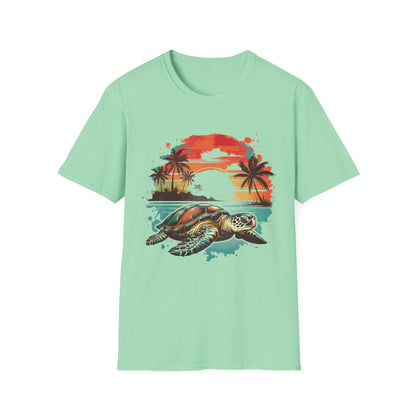 Sea Turtle Sunset T-Shirt — Tropical Beach Graphic Tee
