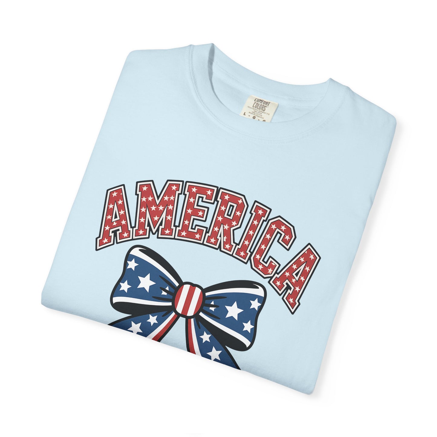 America Patriotic Bow T-Shirt — Stars & Stripes Fourth of July Tee