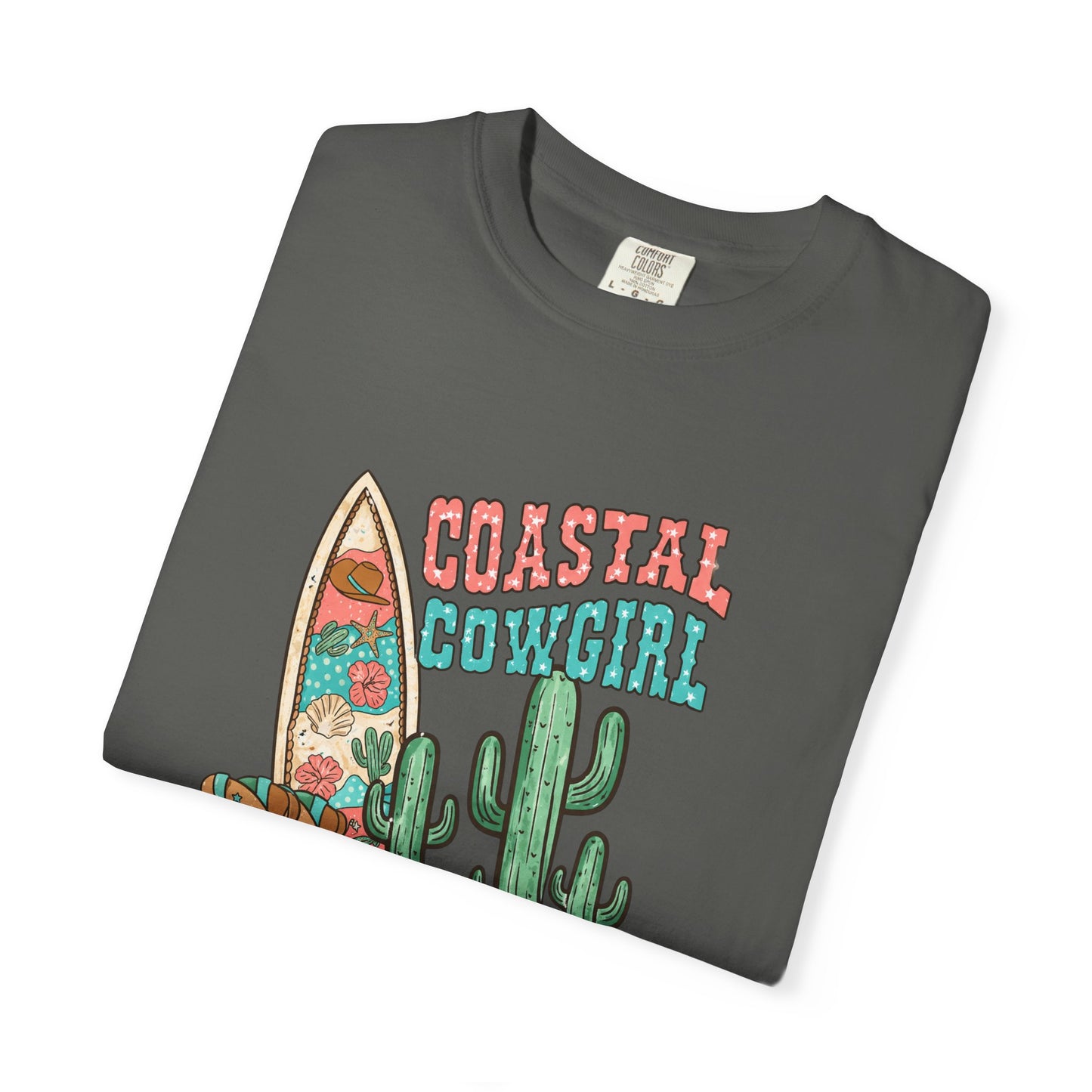 Coastal Cowgirl T-Shirt — Vintage Surf & Cactus Beach Graphic