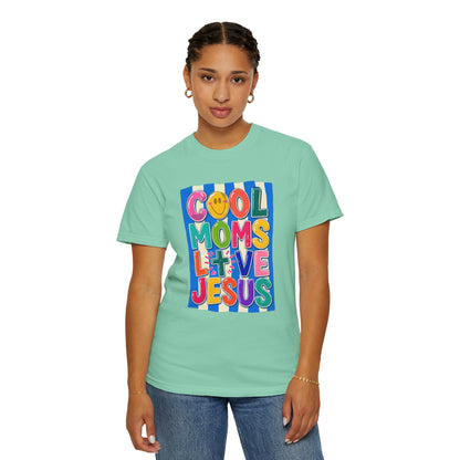Cool Moms Love Jesus T-Shirt — Colorful Retro Christian Graphic Tee