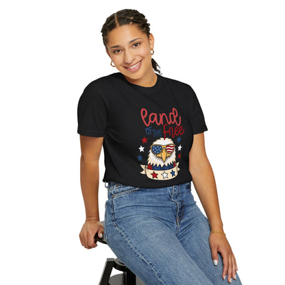 Land of the Free Eagle T-Shirt — Patriotic 4th of July American Flag Design