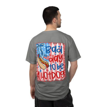 Hot Dog Graphic T-Shirt — "Bad Day to Be a Hot Dog" Patriotic Tee