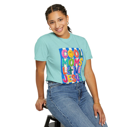 Cool Moms Love Jesus T-Shirt — Colorful Retro Christian Graphic Tee