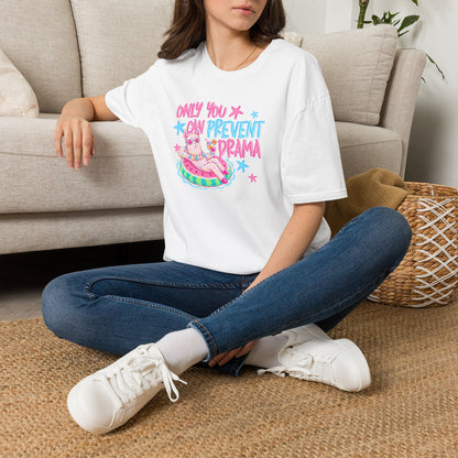 Only You Can Prevent Drama T-Shirt — Cute Llama Pool Float Graphic Tee