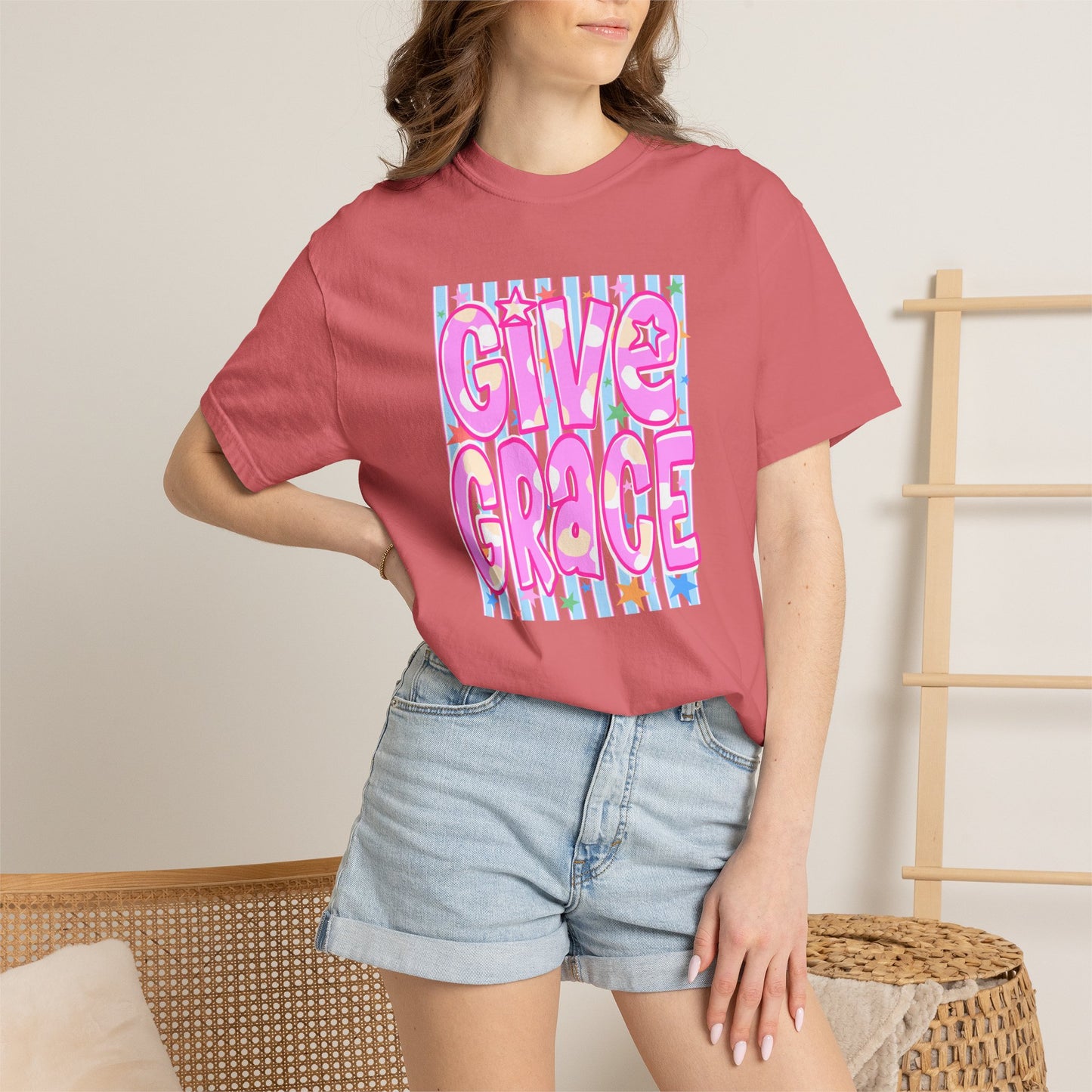 Give Grace T-Shirt — Pastel Retro Graphic Tee