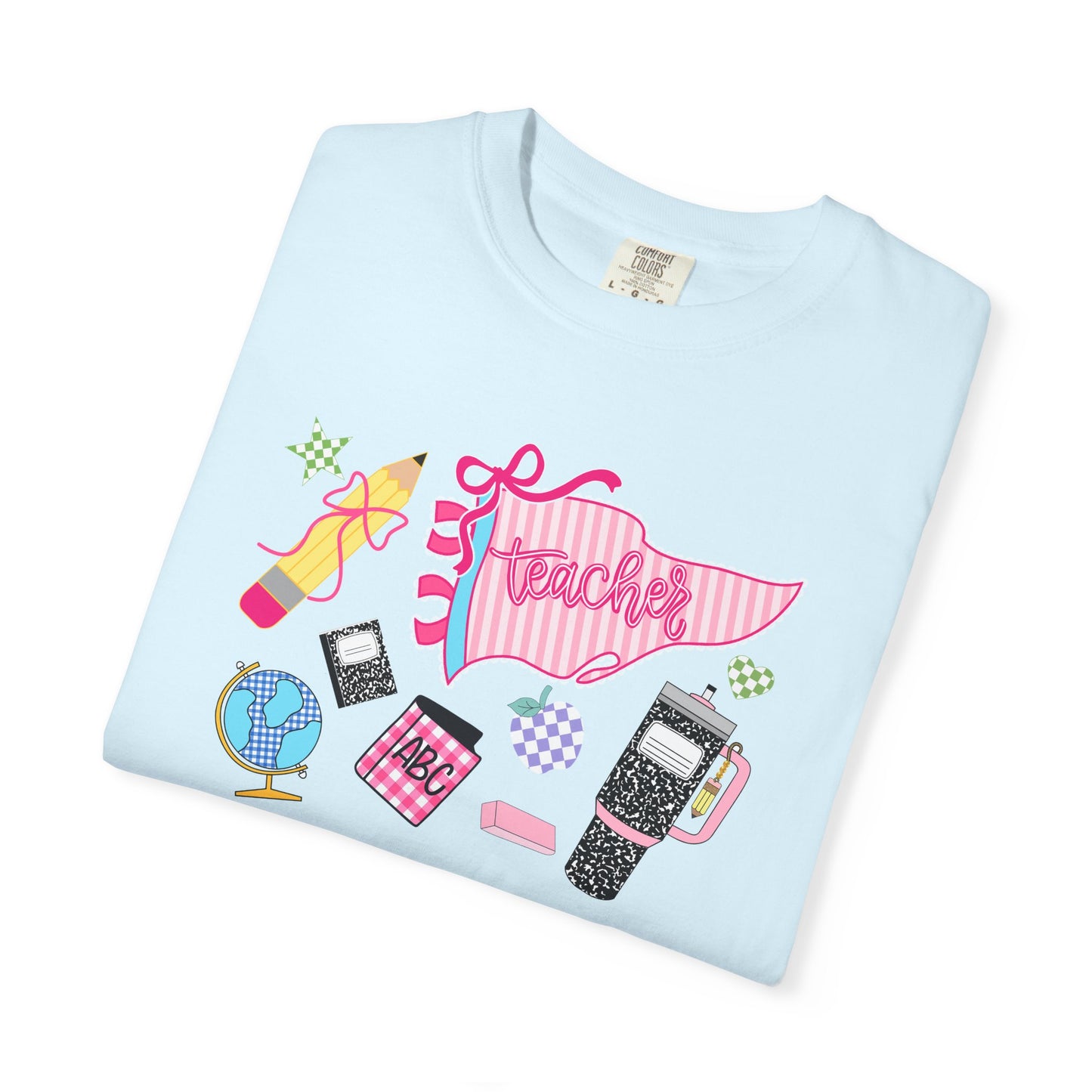 Teacher Essentials T-Shirt — Fun School Supplies Graphic