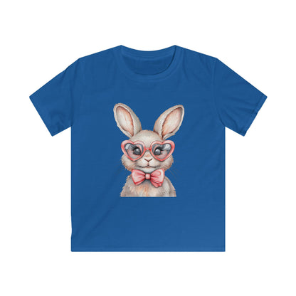 Kids Bunny Tee — Cute Bunny with Heart Glasses & Bow Kids Shirt