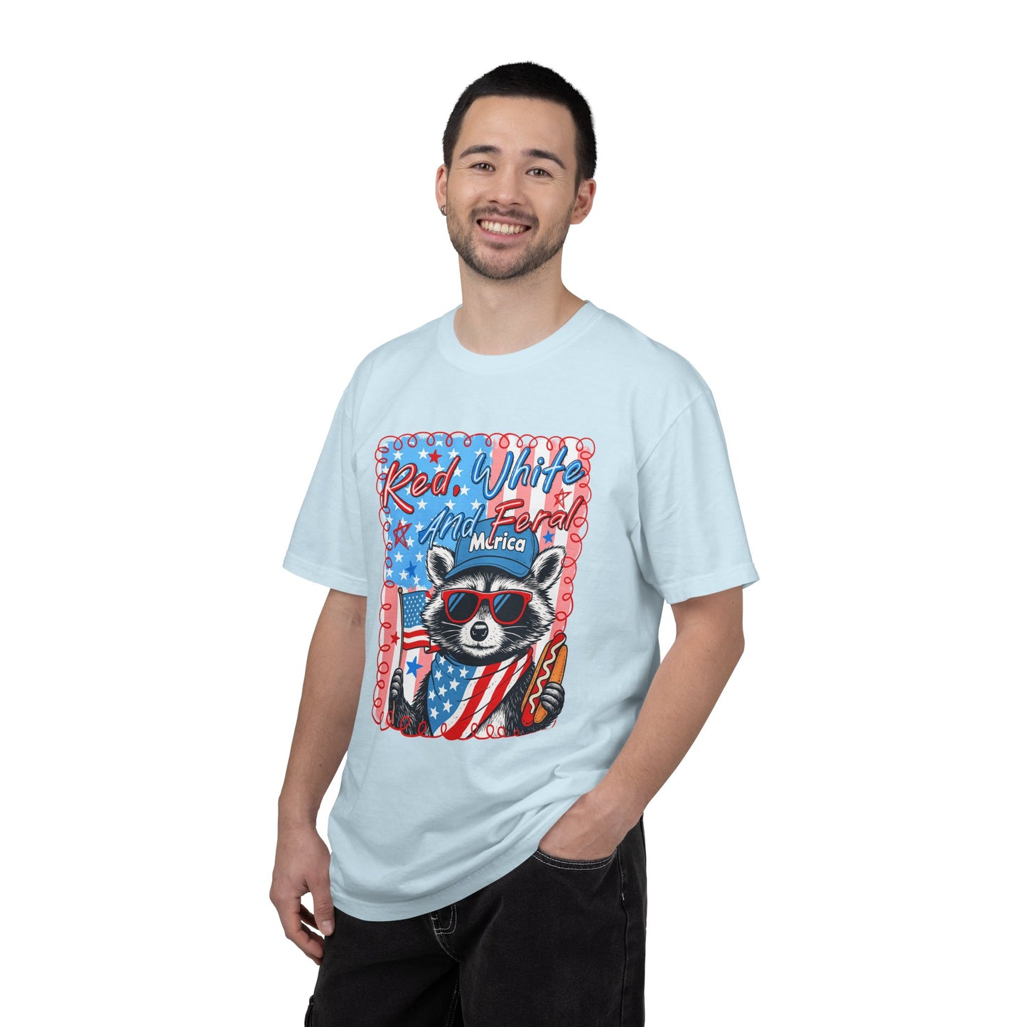 Patriotic Raccoon 'Red, White And Fear'd Merica' T-Shirt