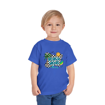 Toddler Tee — "Beach Vibes" Surfboard & Palm Tree Graphic