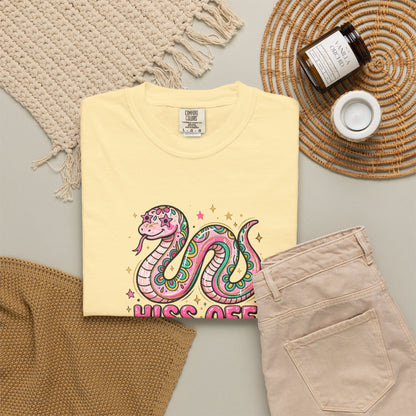 Snake "Hiss Off" Graphic T-Shirt — Retro Cute Reptile Tee