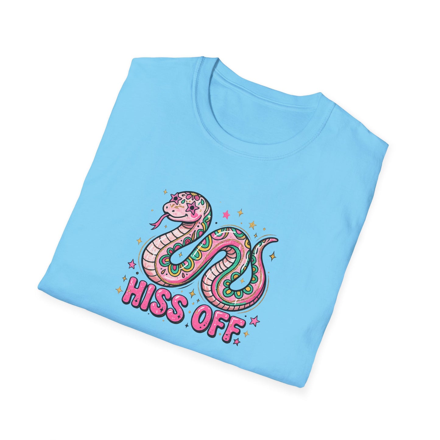 Hiss Off Snake T-Shirt – Cute Pink Cartoon Snake Graphic Tee