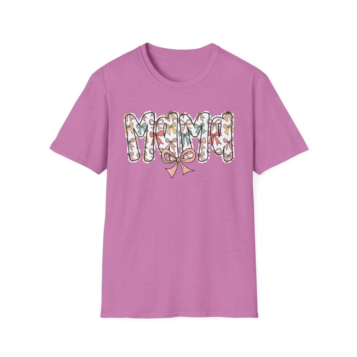 Mama Floral Typography T-Shirt — 'MAMA' Bow Graphic, Cute Mother's Day Gift