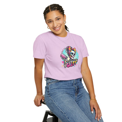 Salty Skull Graphic T-Shirt — Retro Neon Kawaii Skull Tee